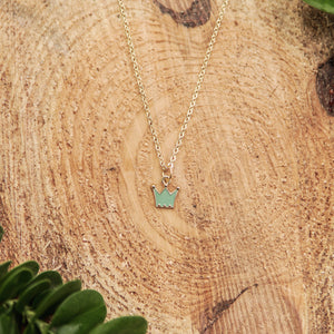 Teal Crown Necklace